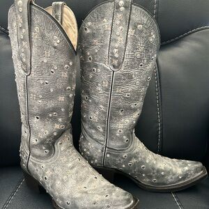 J.B. Dillon Gray Heeled Boots Size 6.5B